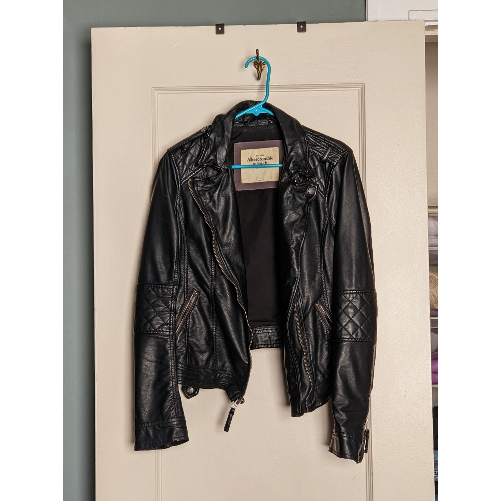 Abercrombie faux leather moto jacket